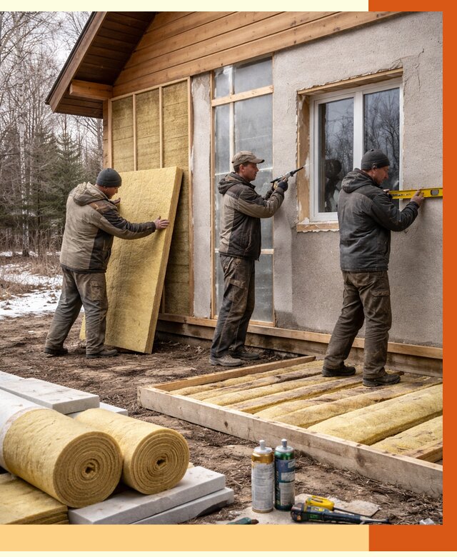 Утепление дачного дома в Нововоронеже от 4807 руб/м2 — недорого | ТепломастерНвв