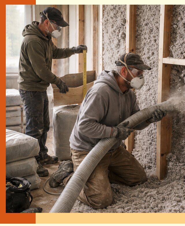 Утепление таунхауса эковатой в Нововоронеже для максимально теплых стен