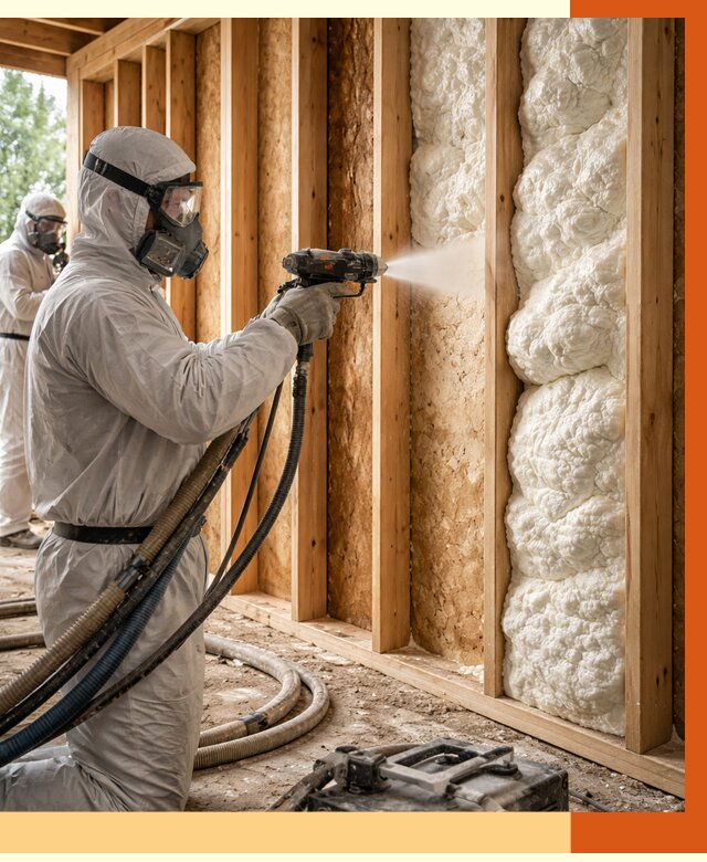 Утепление каркасного дома ППУ в Нововоронеже от 2834 руб./м2 — работа под ключ | ТепломастерНвв