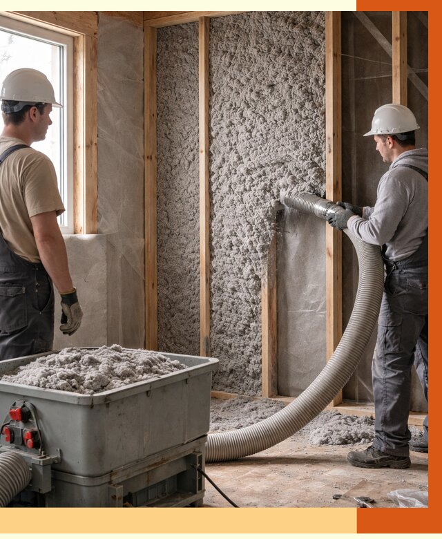 Утепление каркасного дома эковатой в Нововоронеже от 1822 руб. | ТепломастерНвв