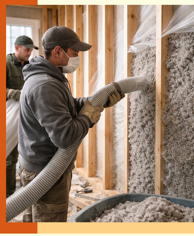 Утепление каркасного дома эковатой в Нововоронеже — качественно и надолго