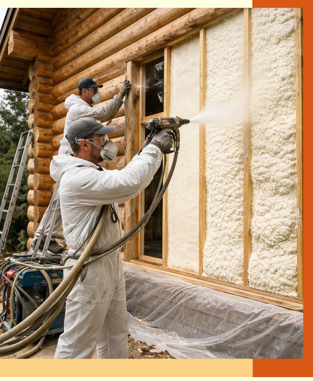 Утепление деревянного дома ППУ в Нововоронеже от 4250 руб/м2 | ТепломастерНвв — под ключ
