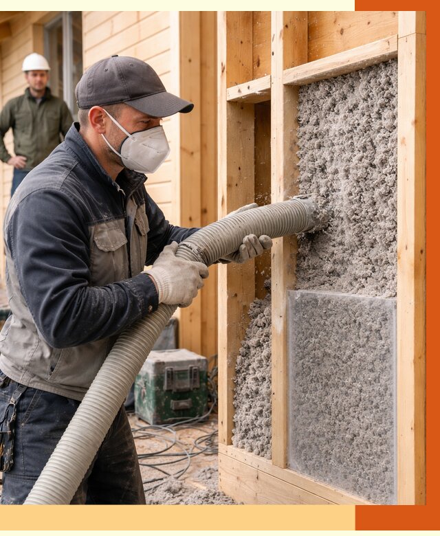 Утепление дома из бруса эковатой в Нововоронеже от 1872 руб/м2 | ТепломастерНвв