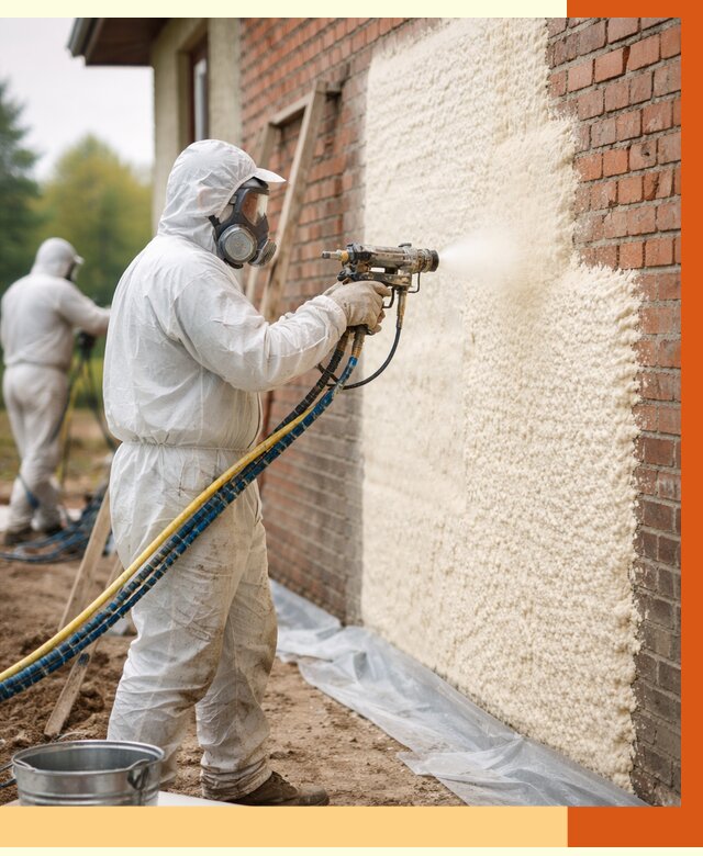 Утепление кирпичного дома ППУ в Нововоронеже под ключ от 6578 руб. | ТепломастерНвв