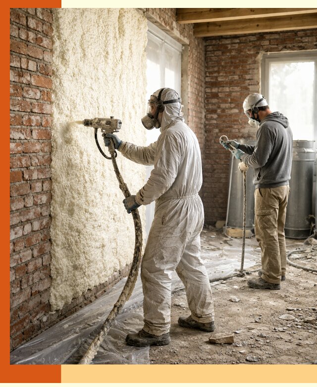 Утепление кирпичного дома пенополиуретаном в Нововоронеже