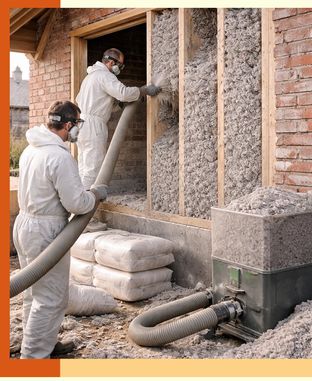 Утепление кирпичного дома эковатой в Нововоронеже