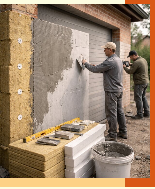 Утепление гаража снаружи в Нововоронеже от 4250 руб. за м2 — наружное утепление под ключ | ТепломастерНвв