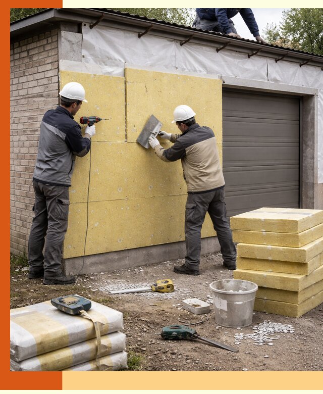 Утепление гаража снаружи в Нововоронеже качественно и надёжно