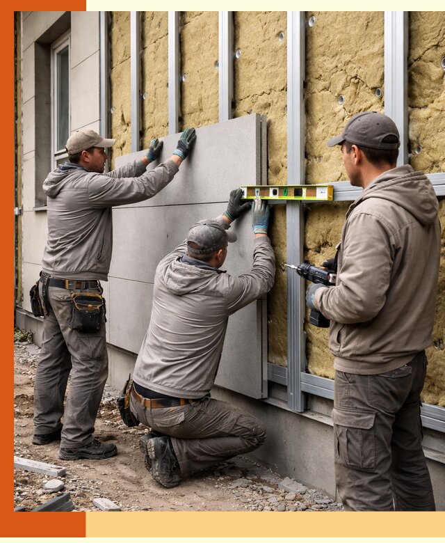 Утепление вентилируемого фасада под ключ в Нововоронеже