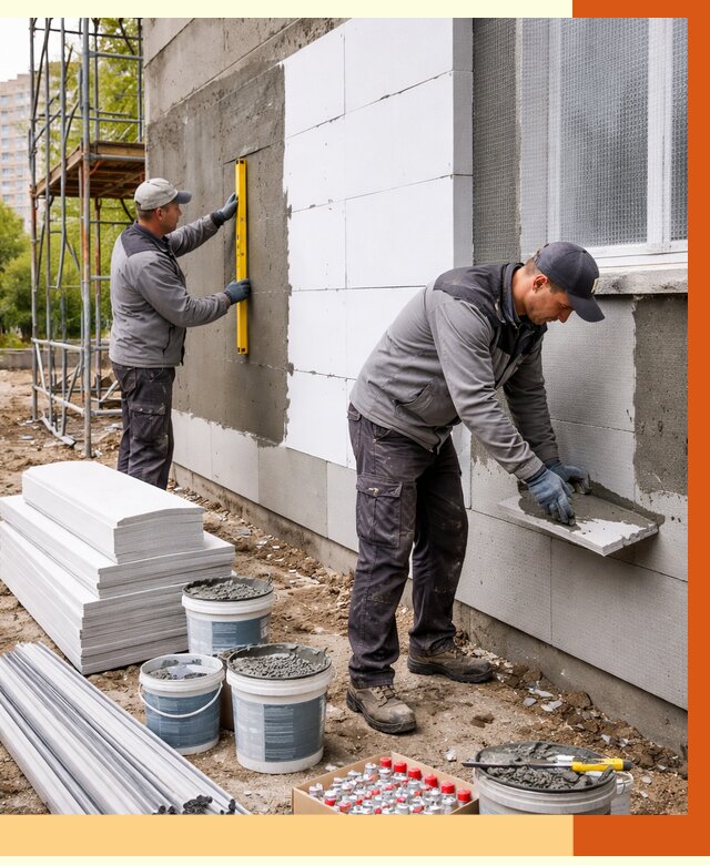 Утепление фасада и стен снаружи в Нововоронеже от 4250 руб. | ТепломастерНвв