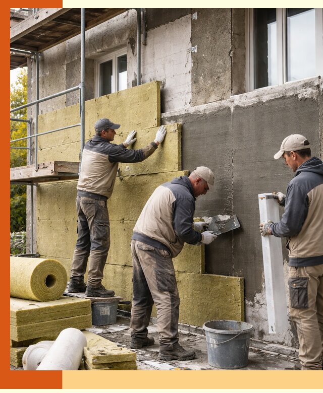 Утепление фасада зданий и домов в Нововоронеже