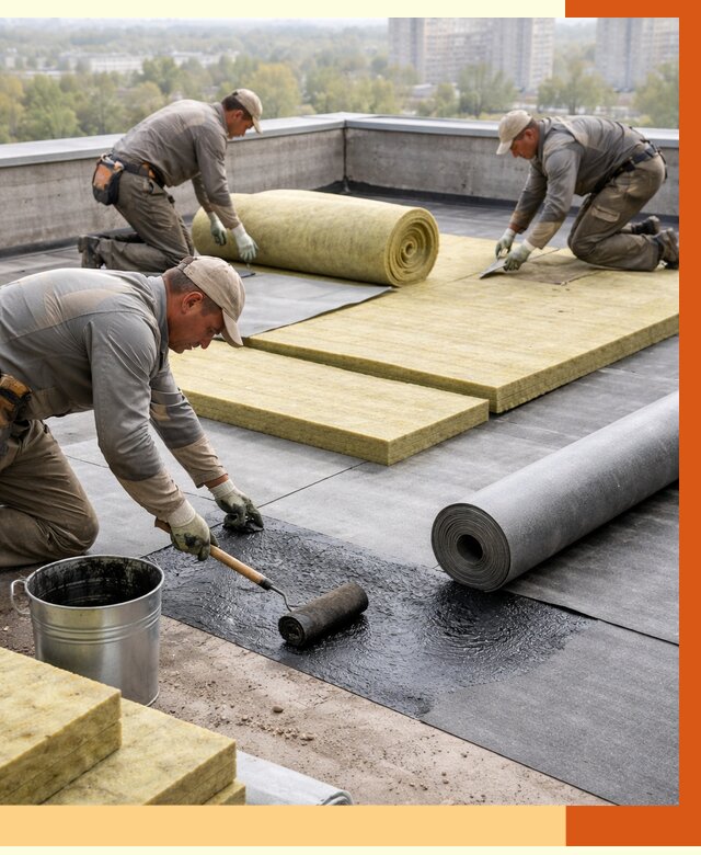Утепление плоской крыши в Нововоронеже от 7286 руб./м2 под ключ | ТепломастерНвв
