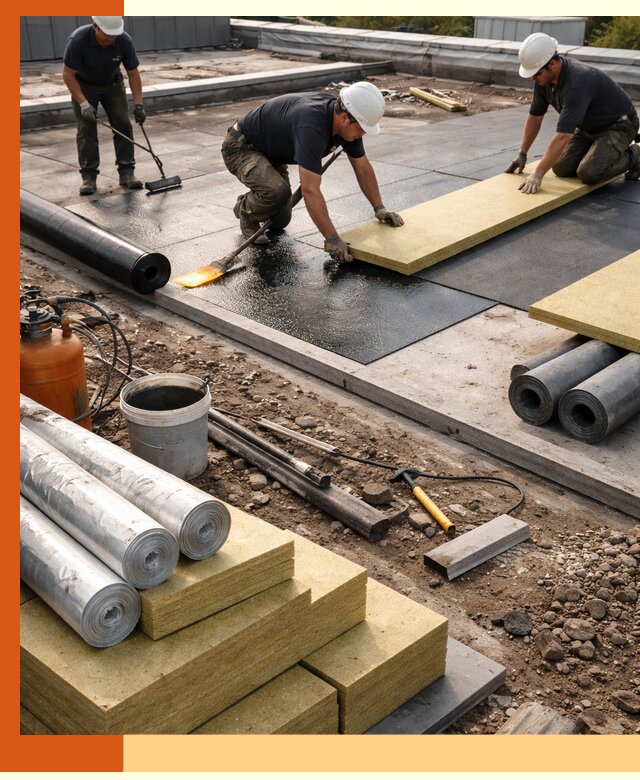 Утепление плоской крыши в Нововоронеже — надежная теплоизоляция и герметизация