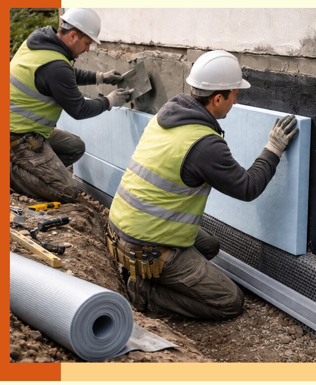 Утепление фундамента снаружи в Нововоронеже — профессиональная теплоизоляция