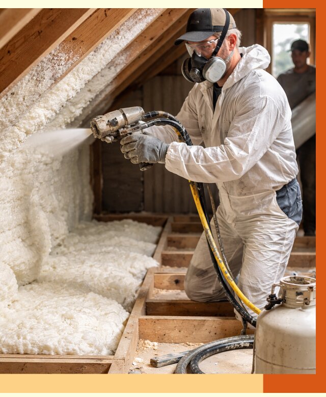 Утепление чердака ППУ в Нововоронеже от 8723 руб./м2 — услуга под ключ | ТепломастерНвв