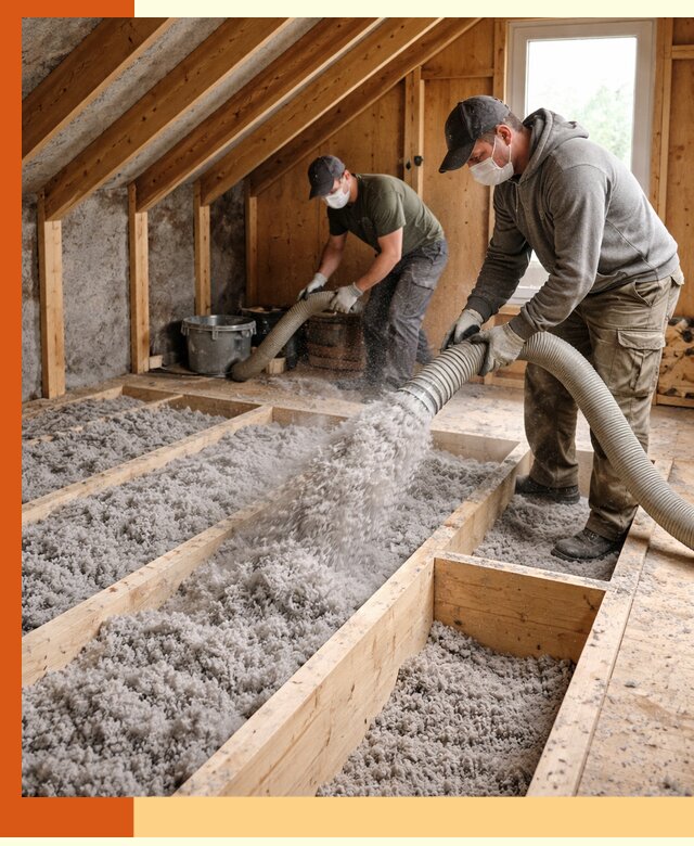 Утепление мансарды эковатой в Нововоронеже с гарантией качества