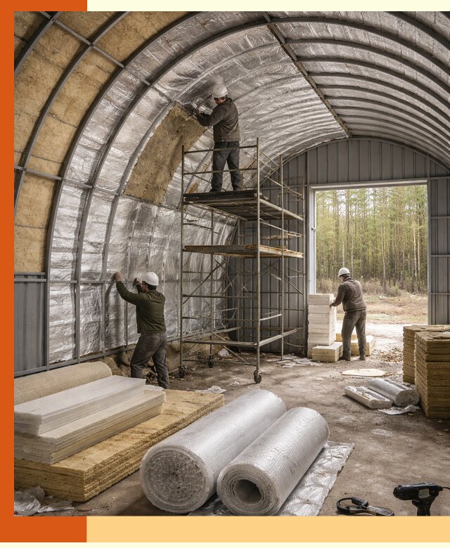 Утепление арочного ангара под ключ в Нововоронеже