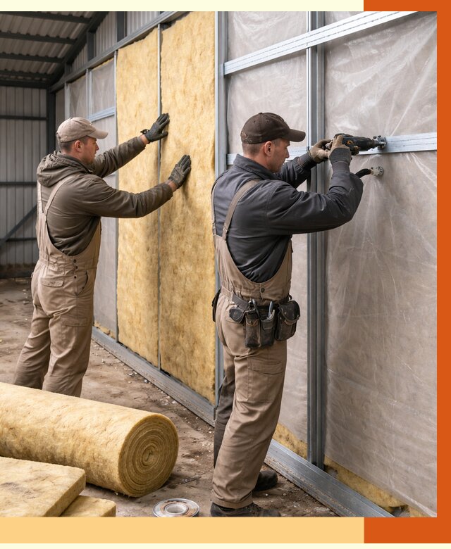 Утепление металлического ангара в Нововоронеже от 4807 руб/м2 — услуги под ключ | ТепломастерНвв