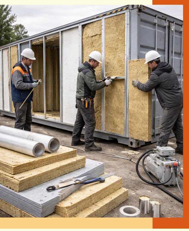 Утепление морского контейнера в Нововоронеже от 3795 руб. под ключ | ТепломастерНвв