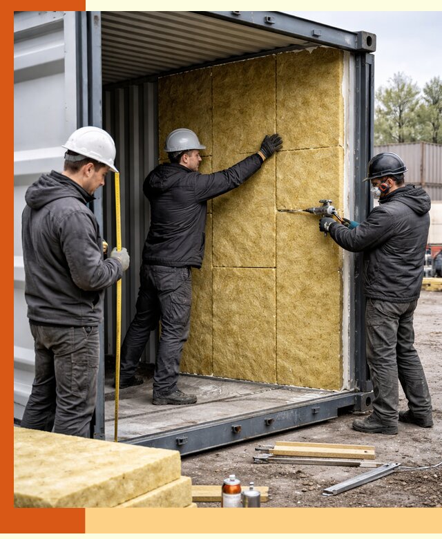 Утепление морского контейнера в Нововоронеже: надежная теплоизоляция и защита