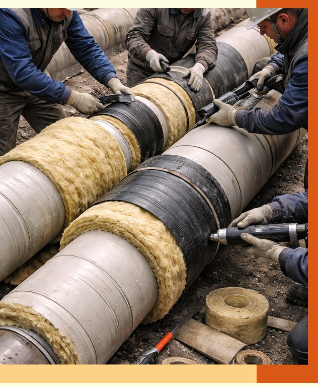 Утепление трубопровода в Нововоронеже под ключ от 1872 руб. — надежно и выгодно | ТепломастерНвв