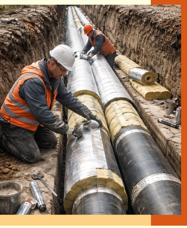 Утепление теплотрассы в Нововоронеже от 4554 руб./м2 — ппу и комплексная изоляция | ТепломастерНвв