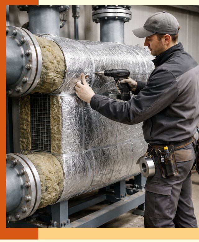 Утепление теплообменника в Нововоронеже — профессиональная теплоизоляция оборудования