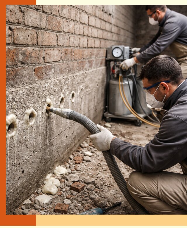 Заполнение колодцевой кладки ППУ в Нововоронеже быстро и герметично