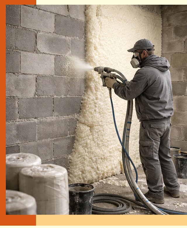 Утепление блочной стены ППУ в Нововоронеже качественно и надёжно