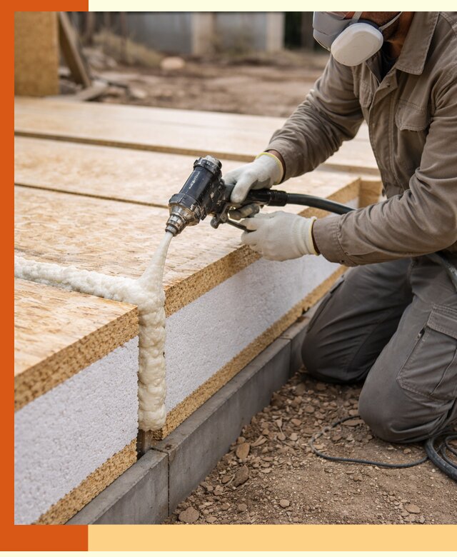 Утепление СИП-панелей пенополиуретаном (ППУ) в Нововоронеже