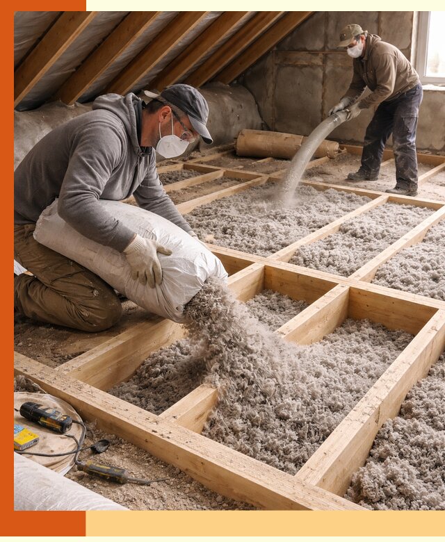 Заполнение полостей чердачного перекрытия в Нововоронеже качественно и надёжно