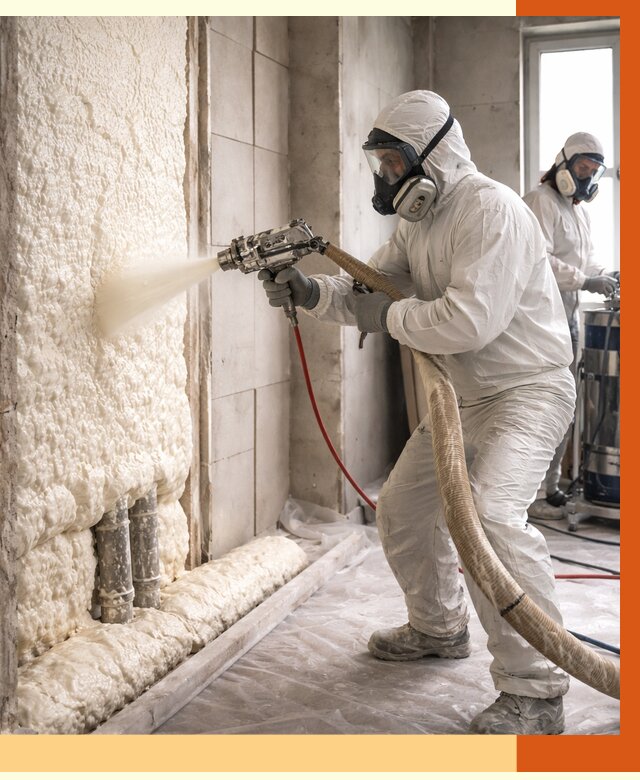 Напыление пенополиуретана в Нововоронеже от 7590 руб./м2 — услуги и монтаж ППУ | ТепломастерНвв