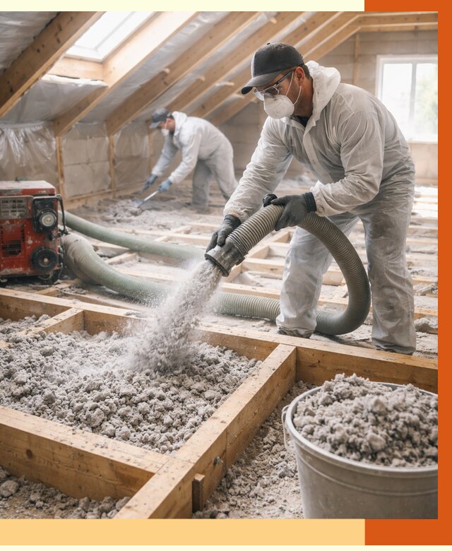 Утепление эковатой в Нововоронеже от 2985 руб./м2 — монтаж и задувка | ТепломастерНвв