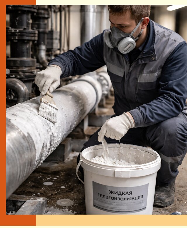 Утепление оборудования жидкой теплоизоляцией в Нововоронеже