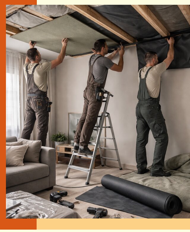 Шумоизоляция потолка в Нововоронеже — профессиональное устранение шумов