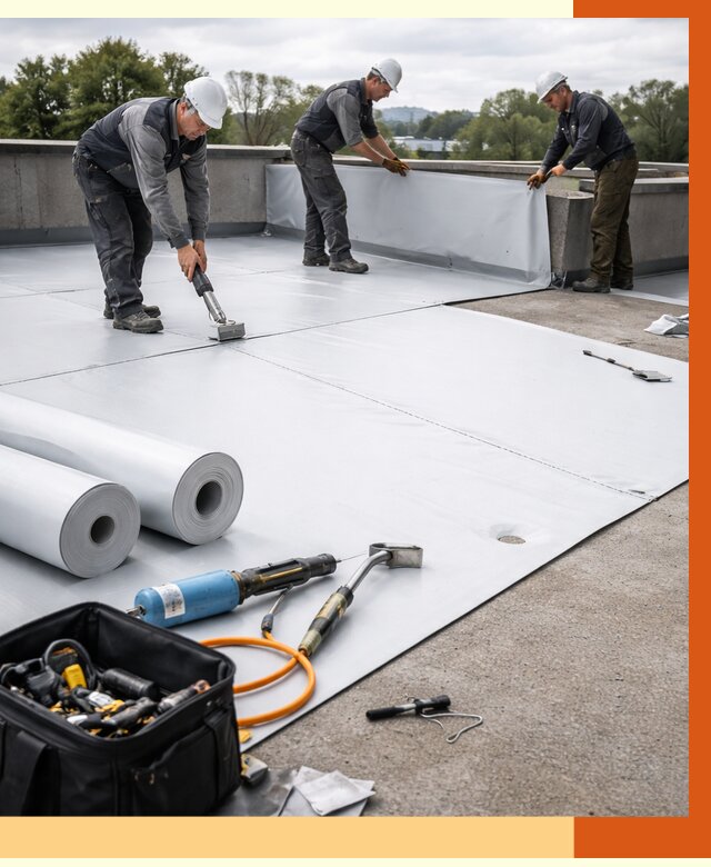 Гидроизоляция мембранной кровли в Нововоронеже от 7590 руб./м² — профессионально | ТепломастерНвв