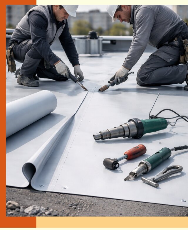 Гидроизоляция мембранной кровли в Нововоронеже: монтаж и ремонт быстро