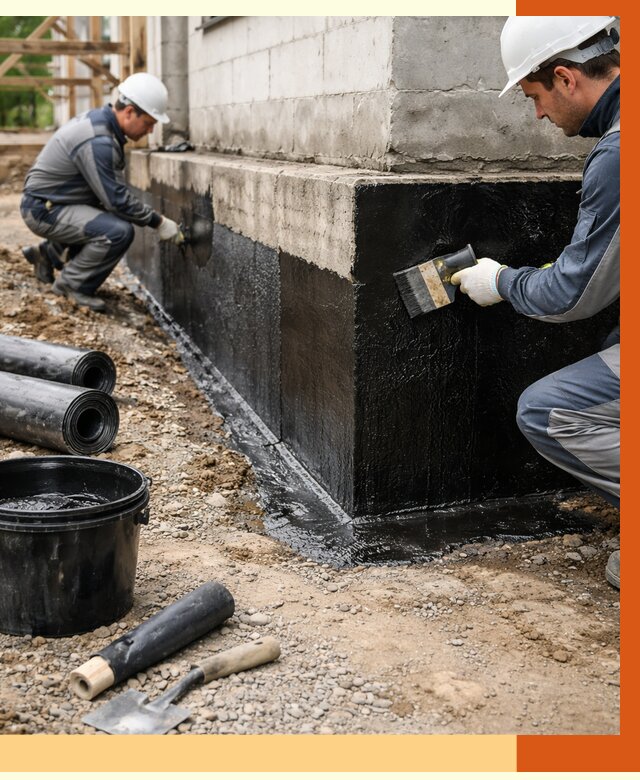 Гидроизоляция фундамента в Нововоронеже от 1265 руб. — профессионально, под ключ | ТепломастерНвв