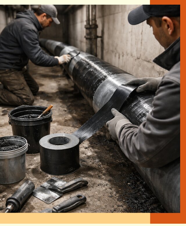 Гидроизоляция труб в Нововоронеже от 2530 руб. — профессиональная герметизация | ТепломастерНвв