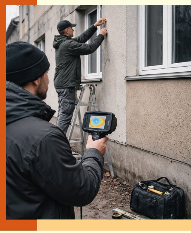 Тепловизионное обследование фасада в Нововоронеже для выявления дефектов