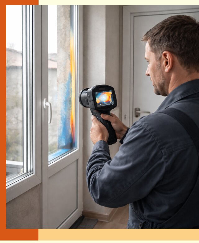 Тепловизионное обследование окон и дверей в Нововоронеже
