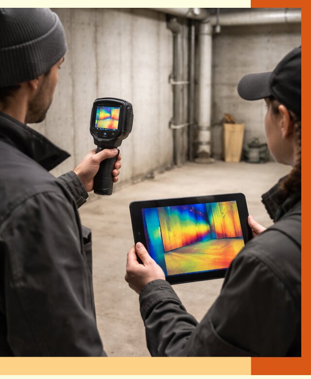 Тепловизионное обследование подвала в Нововоронеже от 4554 руб. — проверка гидроизоляции | ТепломастерНвв