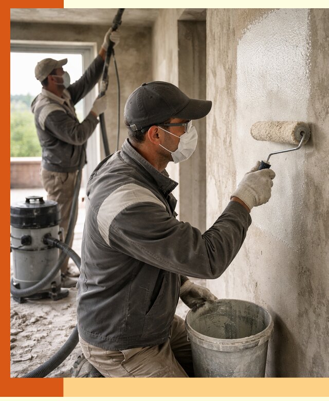 Подготовка поверхности под напыление утеплителя в Нововоронеже